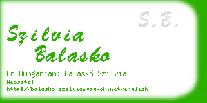 szilvia balasko business card